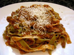 tagliatelles au ragout de canard